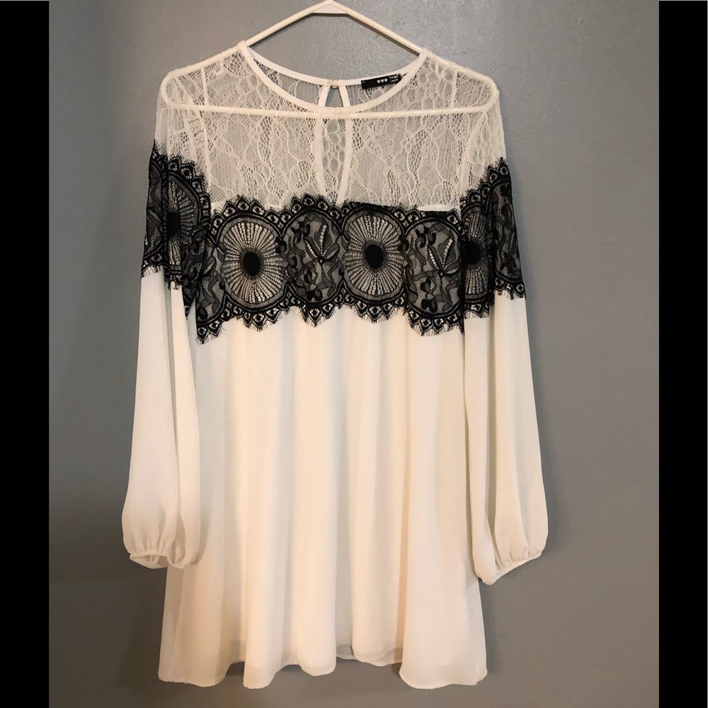 Sheer/lace white dress